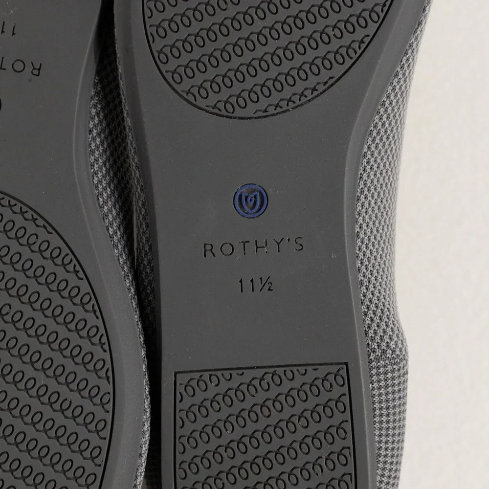 ROTHYS The Flat Knit Round Toe Ballet Flats Gray Sz 11.5